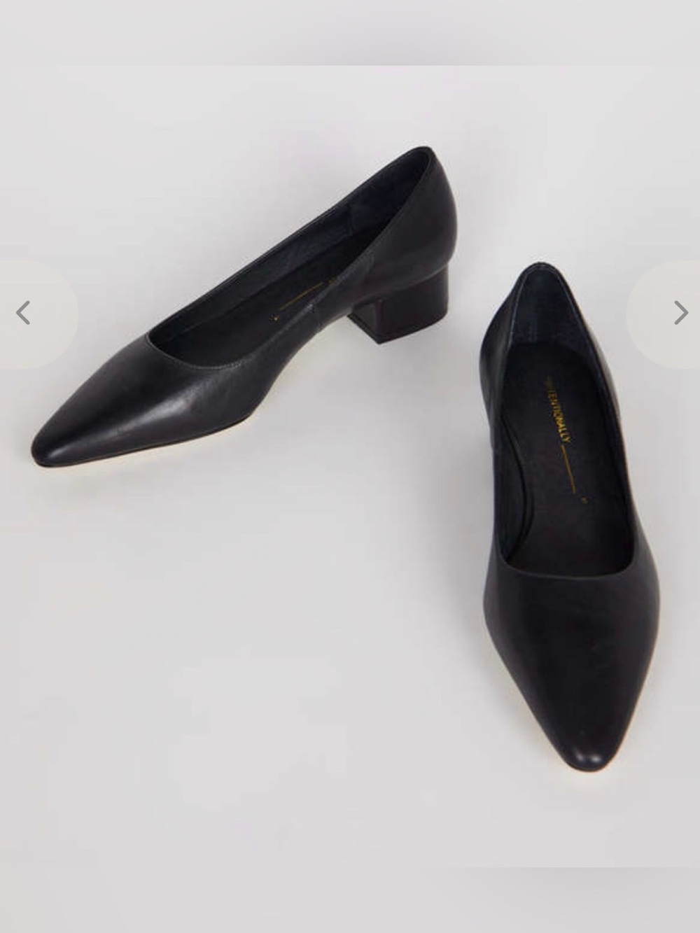 Intentionally Blank Tradition Leather Black Pointed-Toe Low Heel Pump